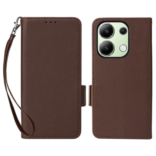 For Xiaomi Redmi Note 13 4G Shockproof Phone Case PU Leather Flip Cover