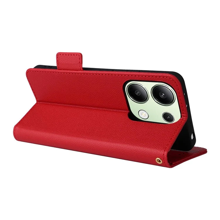 For Xiaomi Redmi Note 13 4G Shockproof Phone Case PU Leather Flip Cover