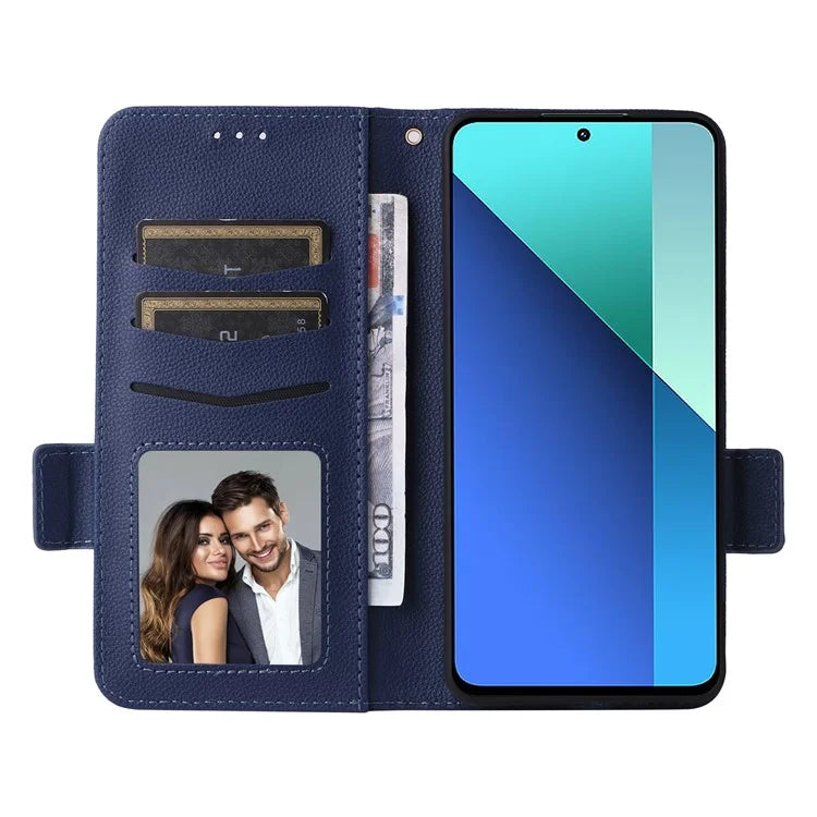 For Xiaomi Redmi Note 13 4G Shockproof Phone Case PU Leather Flip Cover
