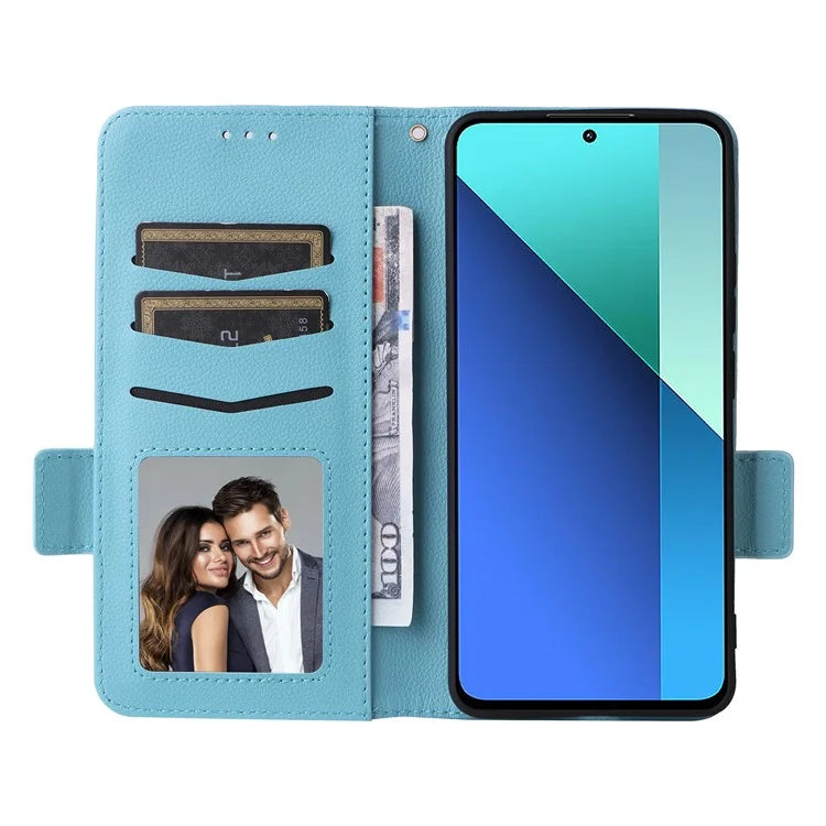 For Xiaomi Redmi Note 13 4G Shockproof Phone Case PU Leather Flip Cover