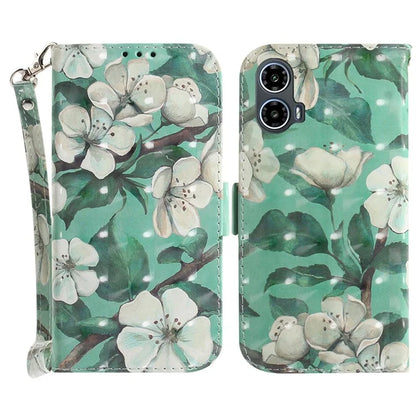 For Motorola Moto G34 5G Leather Case 3D Pattern Card Slots Phone Cover
