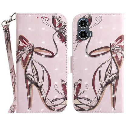 For Motorola Moto G34 5G Leather Case 3D Pattern Card Slots Phone Cover