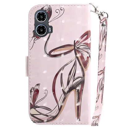 For Motorola Moto G34 5G Leather Case 3D Pattern Card Slots Phone Cover