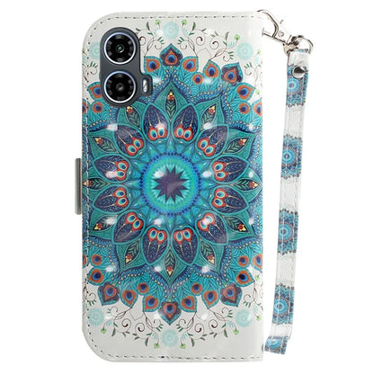 For Motorola Moto G34 5G Leather Case 3D Pattern Card Slots Phone Cover