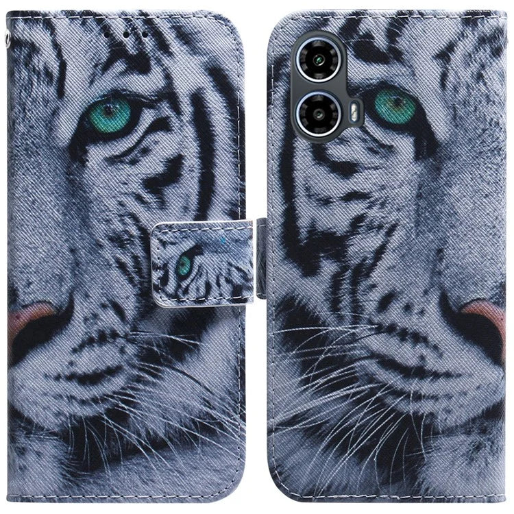 For Motorola Moto G34 5G Case Phone Leather Cover Pattern Printing