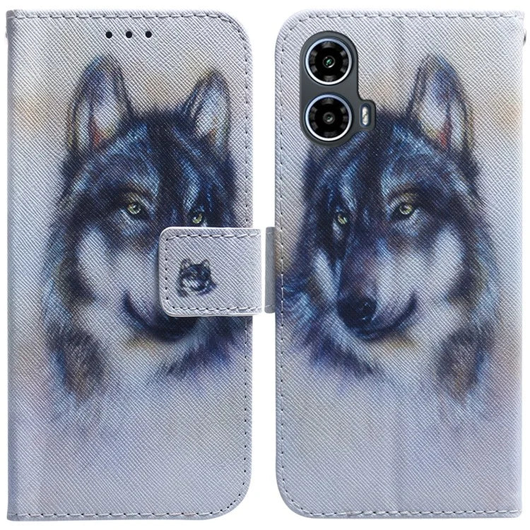 For Motorola Moto G34 5G Case Phone Leather Cover Pattern Printing