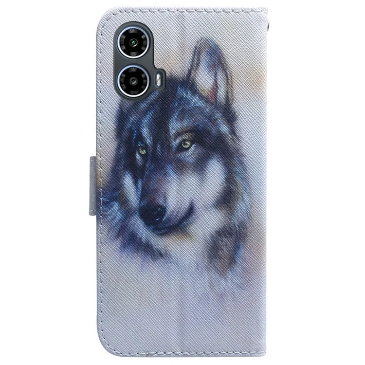 For Motorola Moto G34 5G Case Phone Leather Cover Pattern Printing
