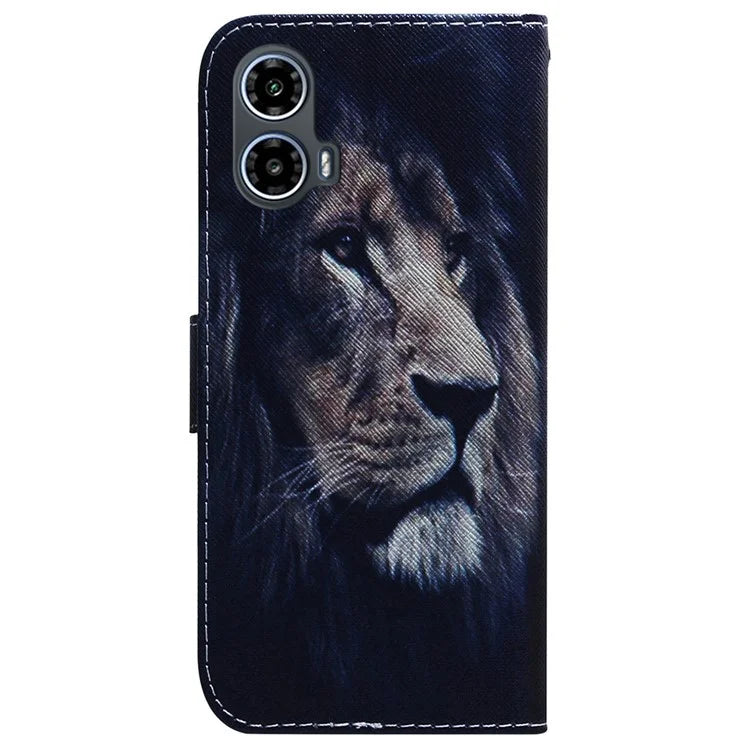 For Motorola Moto G34 5G Case Phone Leather Cover Pattern Printing