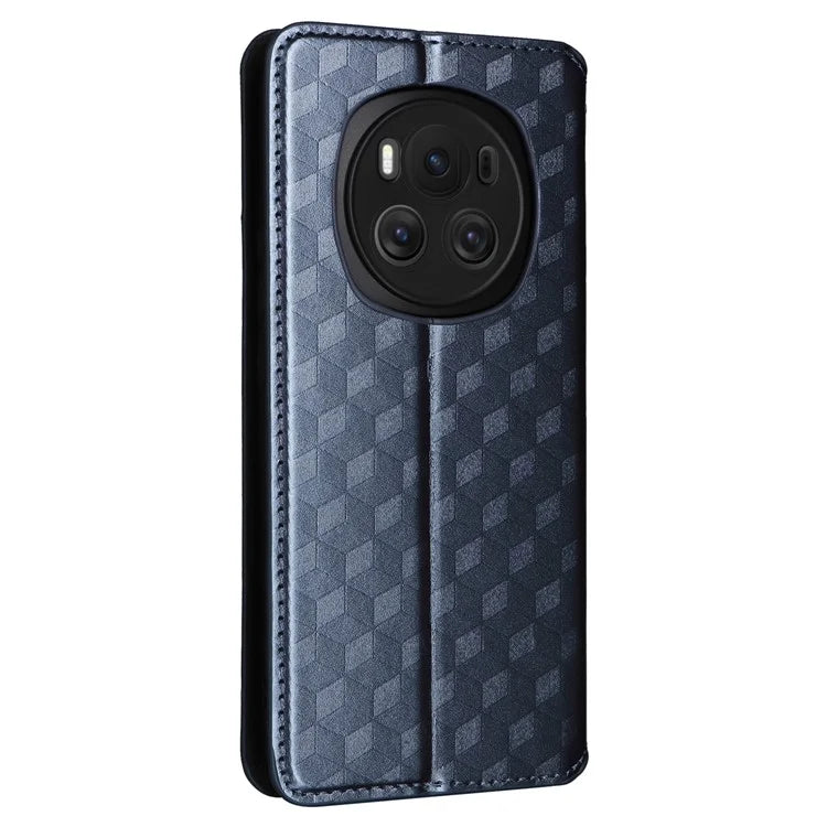 For Honor Magic6 5G Wallet Case Rhombus Imprinted Leather Phone Cover
