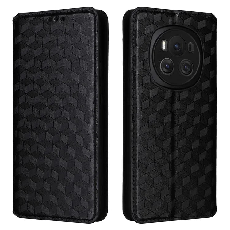 For Honor Magic6 5G Wallet Case Rhombus Imprinted Leather Phone Cover