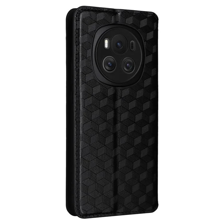 For Honor Magic6 5G Wallet Case Rhombus Imprinted Leather Phone Cover