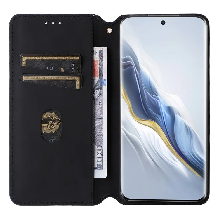 For Honor Magic6 5G Wallet Case Rhombus Imprinted Leather Phone Cover