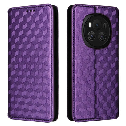 For Honor Magic6 5G Wallet Case Rhombus Imprinted Leather Phone Cover