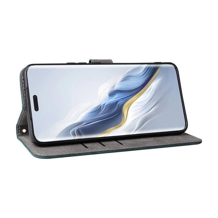 For Honor Magic6 Pro 5G Case RFID Blocking PU Leather Wallet Phone Cover