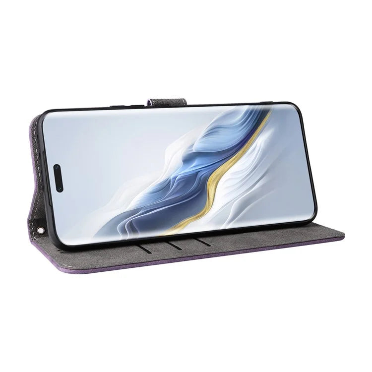 For Honor Magic6 Pro 5G Case RFID Blocking PU Leather Wallet Phone Cover