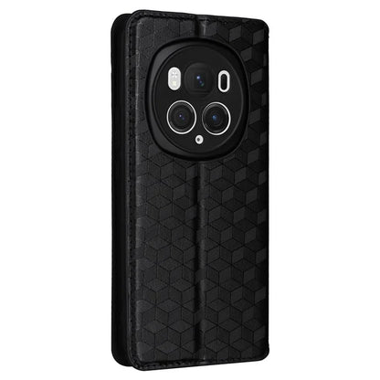 For Honor Magic6 Pro 5G Case Rhombus Imprinted Leather Flip Phone Case