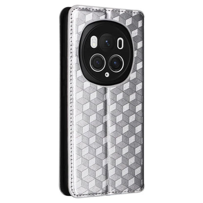 For Honor Magic6 Pro 5G Case Rhombus Imprinted Leather Flip Phone Case