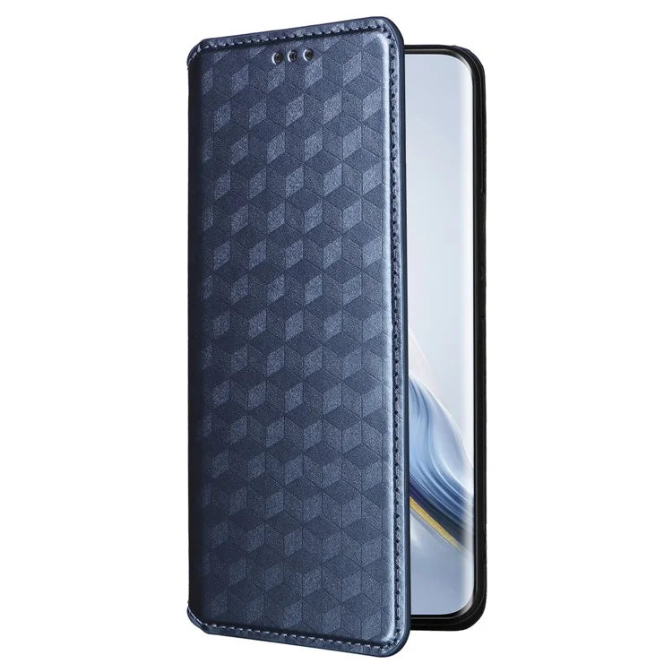 For Honor Magic6 Pro 5G Case Rhombus Imprinted Leather Flip Phone Case