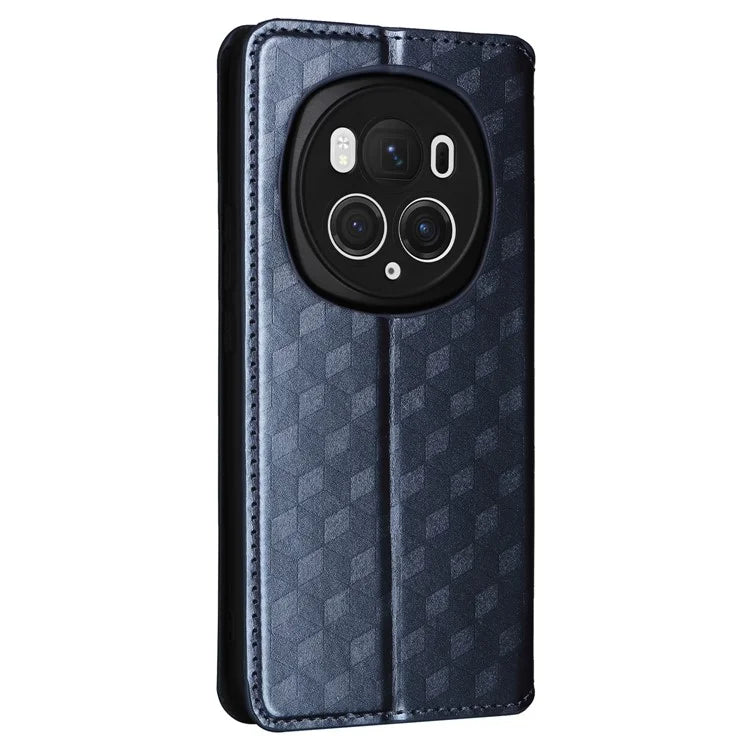For Honor Magic6 Pro 5G Case Rhombus Imprinted Leather Flip Phone Case