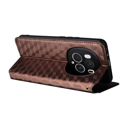 For Honor Magic6 Pro 5G Case Rhombus Imprinted Leather Flip Phone Case