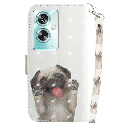 For Oppo A79 5G / A2 5G Wallet Case 3D Pattern Print Phone Protector with Wrist Strap