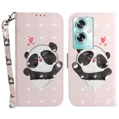 For Oppo A79 5G / A2 5G Wallet Case 3D Pattern Print Phone Protector with Wrist Strap