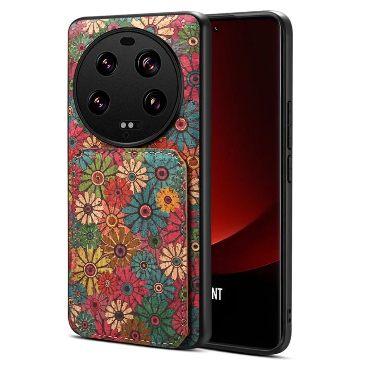 For Xiaomi 13 Ultra Flower Phone Case Card Holder Kickstand Cover