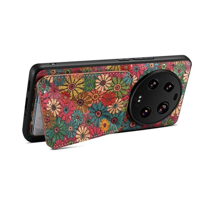 For Xiaomi 13 Ultra Flower Phone Case Card Holder Kickstand Cover