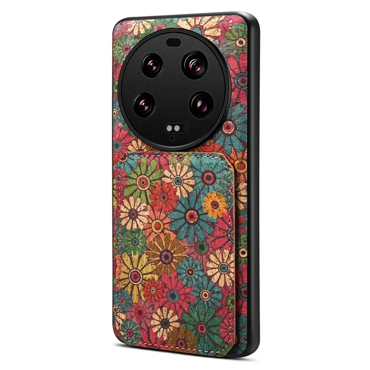 For Xiaomi 13 Ultra Flower Phone Case Card Holder Kickstand Cover