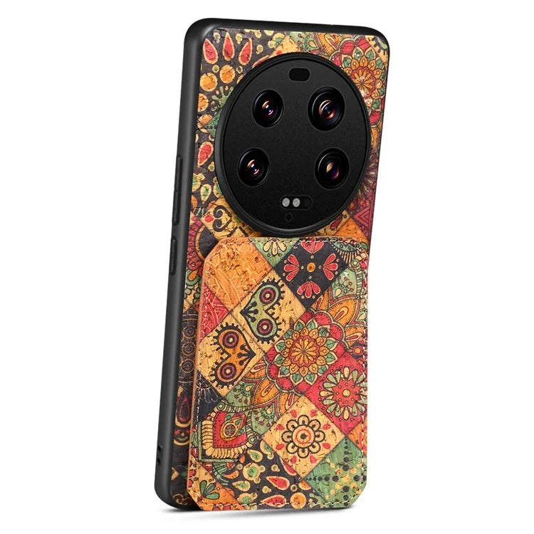 For Xiaomi 13 Ultra Flower Phone Case Card Holder Kickstand Cover