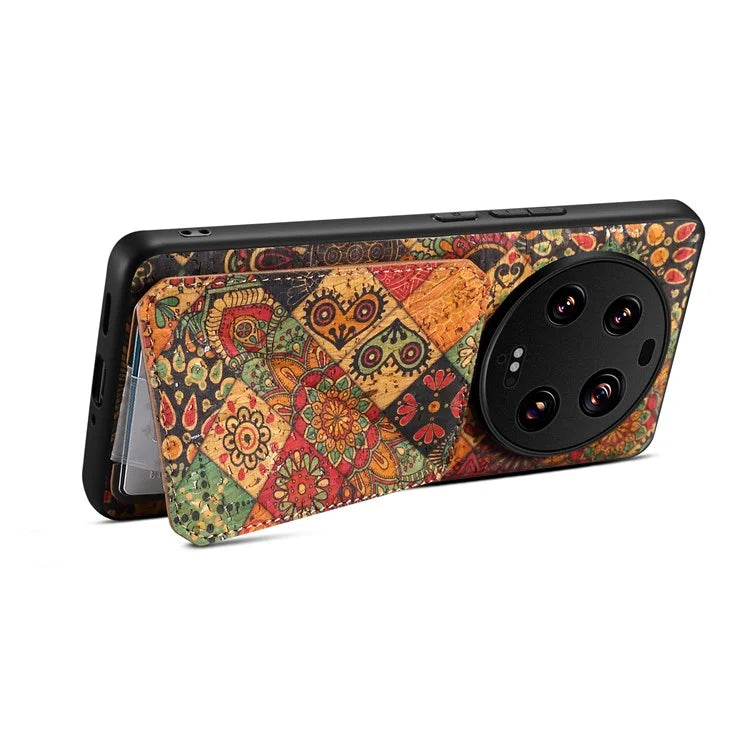 For Xiaomi 13 Ultra Flower Phone Case Card Holder Kickstand Cover