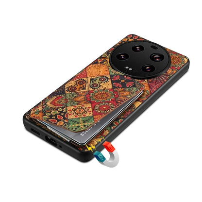 For Xiaomi 13 Ultra Flower Phone Case Card Holder Kickstand Cover