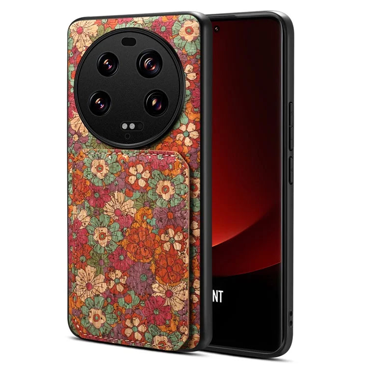 For Xiaomi 13 Ultra Flower Phone Case Card Holder Kickstand Cover