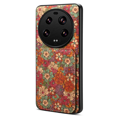 For Xiaomi 13 Ultra Flower Phone Case Card Holder Kickstand Cover