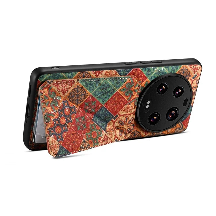 For Xiaomi 13 Ultra Flower Phone Case Card Holder Kickstand Cover