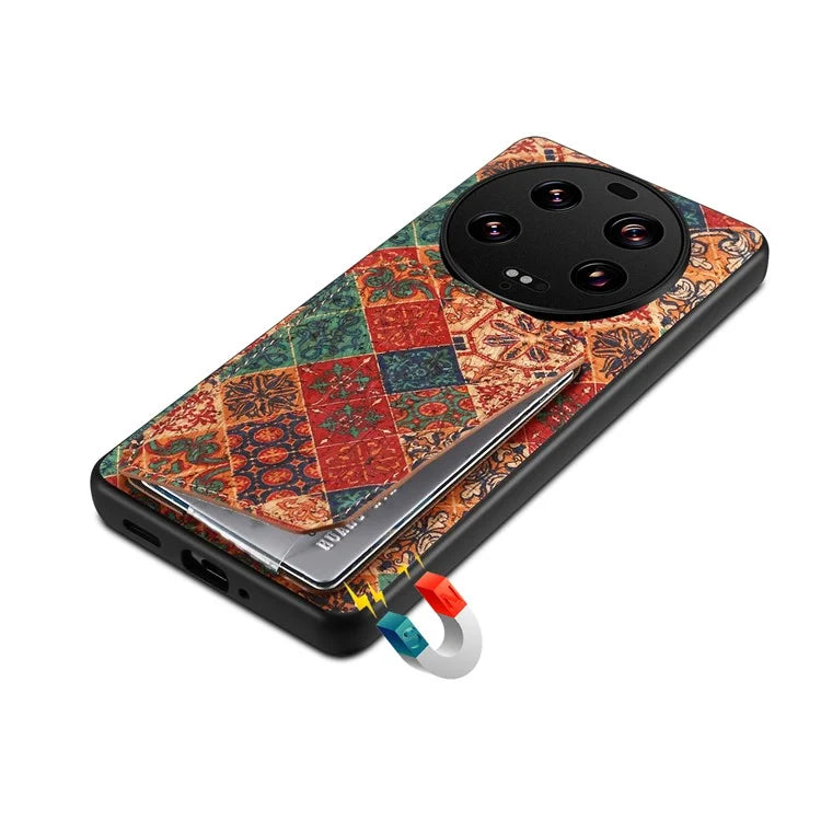 For Xiaomi 13 Ultra Flower Phone Case Card Holder Kickstand Cover