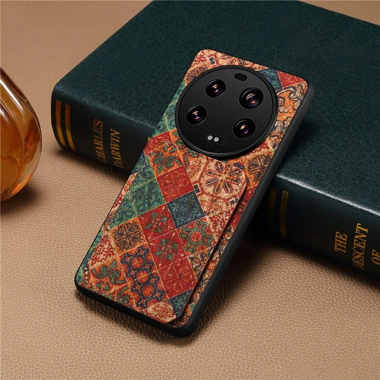 For Xiaomi 13 Ultra Flower Phone Case Card Holder Kickstand Cover