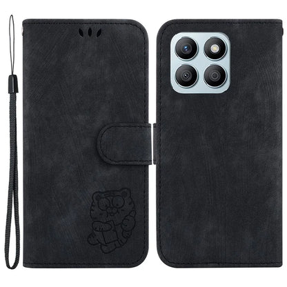 For Honor X8b 4G Leather Case Tiger Pattern Phone Cover with Wallet Stand