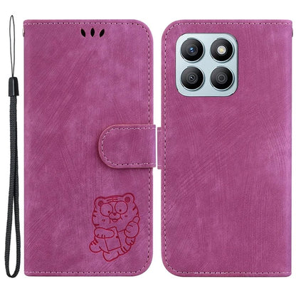 For Honor X8b 4G Leather Case Tiger Pattern Phone Cover with Wallet Stand
