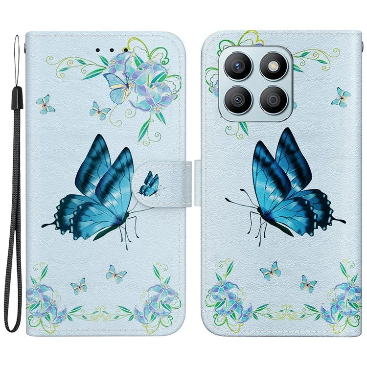 For Honor X8b 4G Phone Case Pattern Printing Wallet Leather Cover