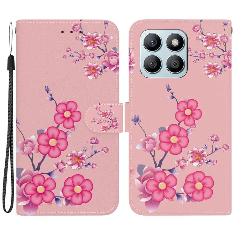 For Honor X8b 4G Phone Case Pattern Printing Wallet Leather Cover