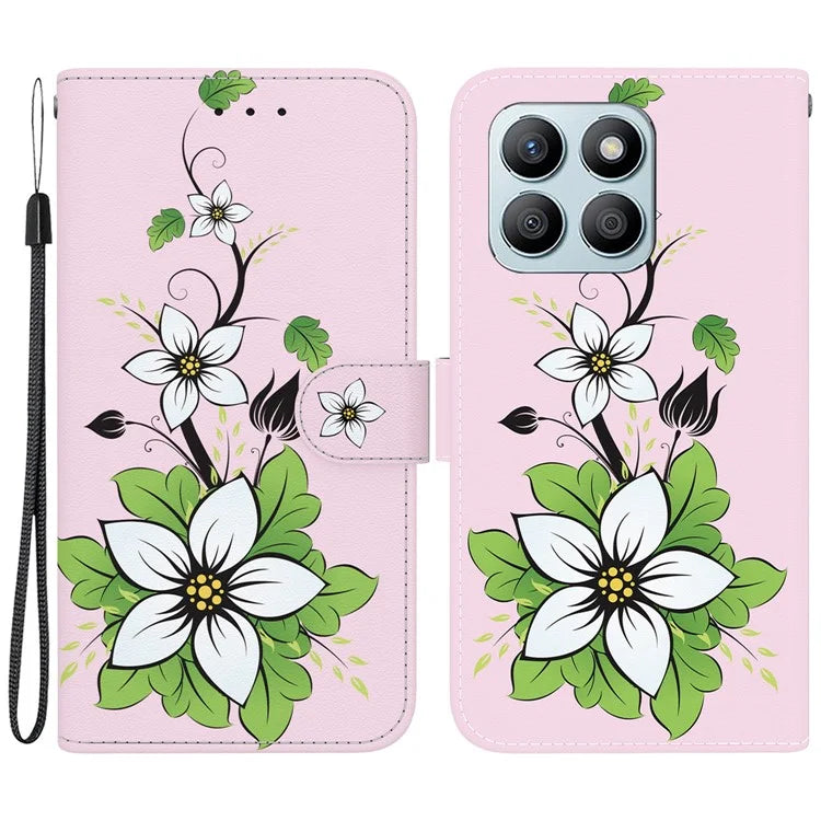 For Honor X8b 4G Phone Case Pattern Printing Wallet Leather Cover