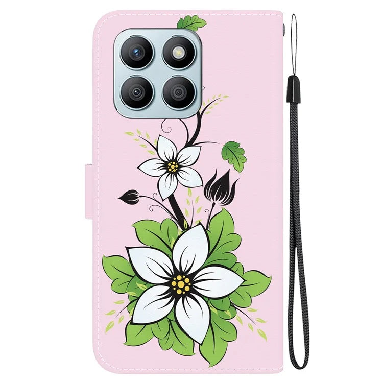 For Honor X8b 4G Phone Case Pattern Printing Wallet Leather Cover