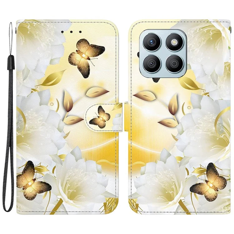 For Honor X8b 4G Phone Case Pattern Printing Wallet Leather Cover
