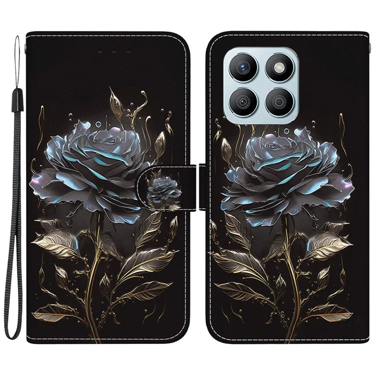For Honor X8b 4G Phone Case Pattern Printing Wallet Leather Cover