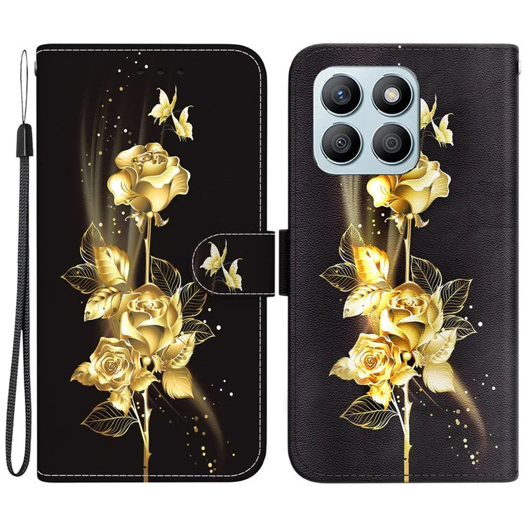 For Honor X8b 4G Phone Case Pattern Printing Wallet Leather Cover