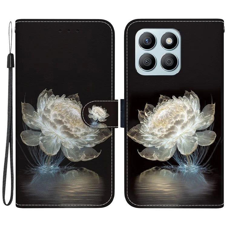 For Honor X8b 4G Phone Case Pattern Printing Wallet Leather Cover