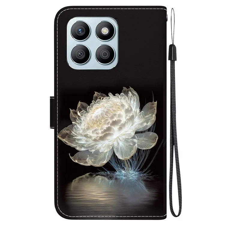 For Honor X8b 4G Phone Case Pattern Printing Wallet Leather Cover