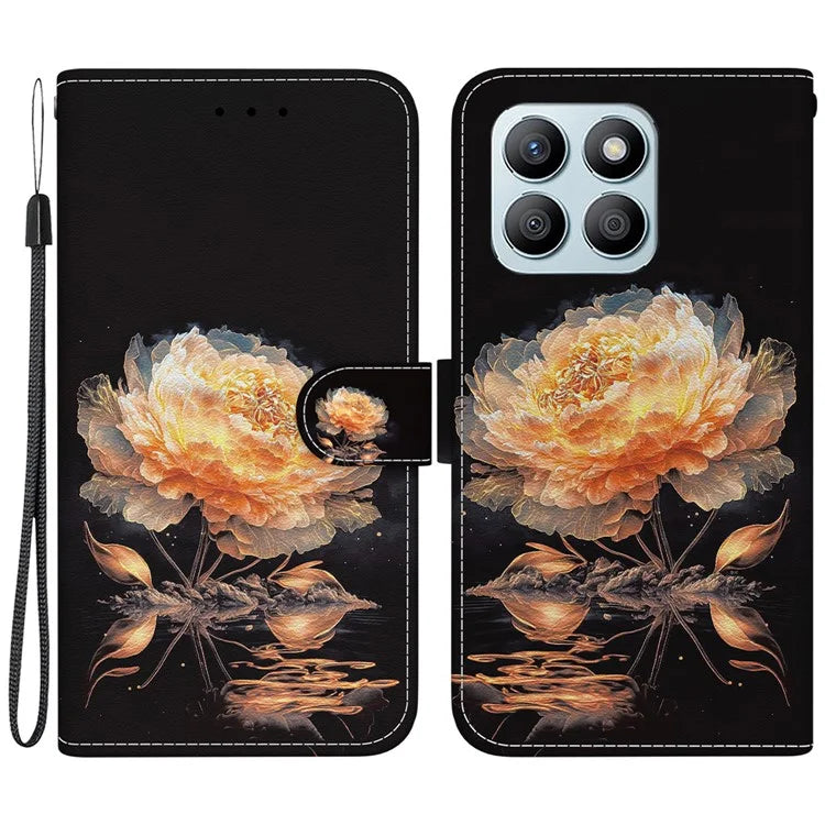 For Honor X8b 4G Phone Case Pattern Printing Wallet Leather Cover