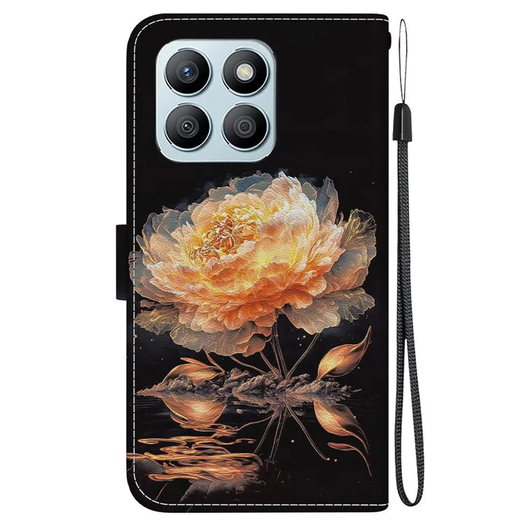 For Honor X8b 4G Phone Case Pattern Printing Wallet Leather Cover